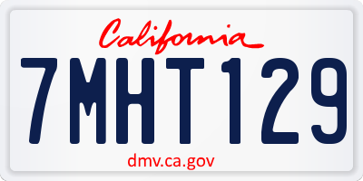 CA license plate 7MHT129