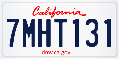 CA license plate 7MHT131