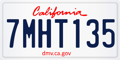 CA license plate 7MHT135