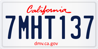 CA license plate 7MHT137