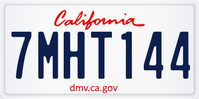 CA license plate 7MHT144