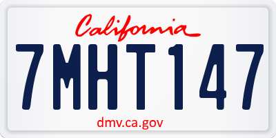CA license plate 7MHT147