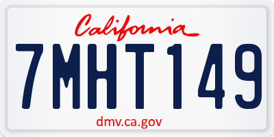 CA license plate 7MHT149