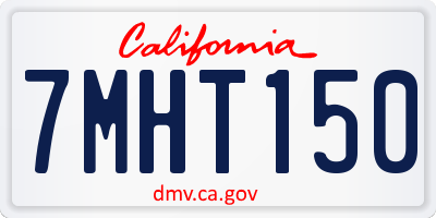 CA license plate 7MHT150