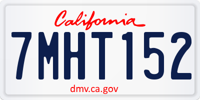 CA license plate 7MHT152