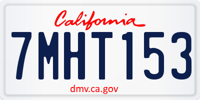 CA license plate 7MHT153
