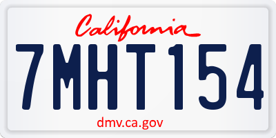 CA license plate 7MHT154