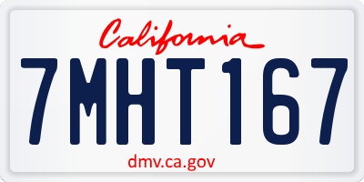 CA license plate 7MHT167