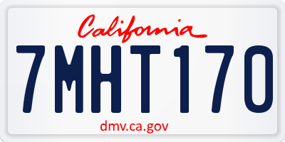 CA license plate 7MHT170