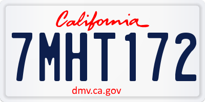 CA license plate 7MHT172