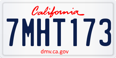 CA license plate 7MHT173