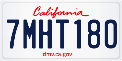 CA license plate 7MHT180