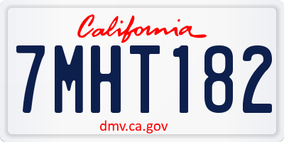 CA license plate 7MHT182