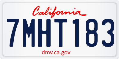 CA license plate 7MHT183
