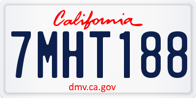 CA license plate 7MHT188