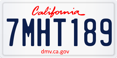 CA license plate 7MHT189