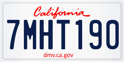 CA license plate 7MHT190