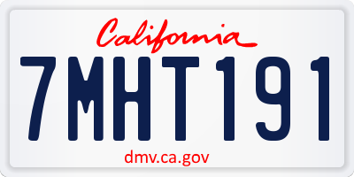 CA license plate 7MHT191