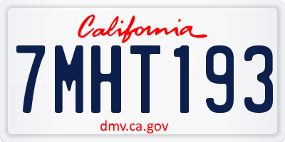 CA license plate 7MHT193