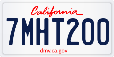 CA license plate 7MHT200