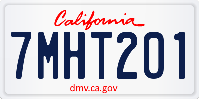 CA license plate 7MHT201