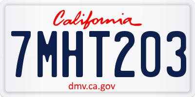 CA license plate 7MHT203