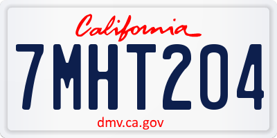 CA license plate 7MHT204