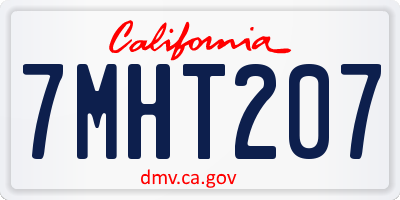 CA license plate 7MHT207