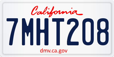 CA license plate 7MHT208