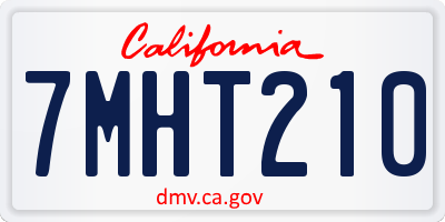 CA license plate 7MHT210