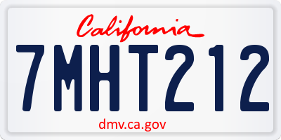 CA license plate 7MHT212