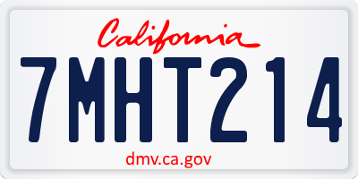 CA license plate 7MHT214