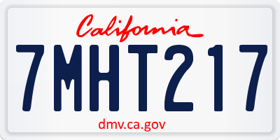 CA license plate 7MHT217