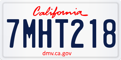 CA license plate 7MHT218