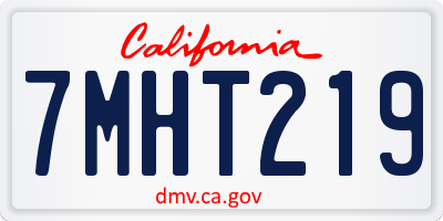 CA license plate 7MHT219