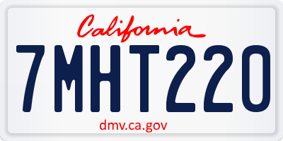 CA license plate 7MHT220