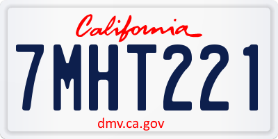 CA license plate 7MHT221