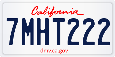CA license plate 7MHT222