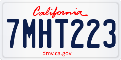 CA license plate 7MHT223