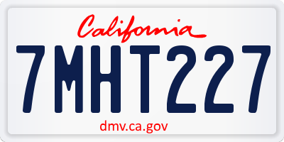 CA license plate 7MHT227
