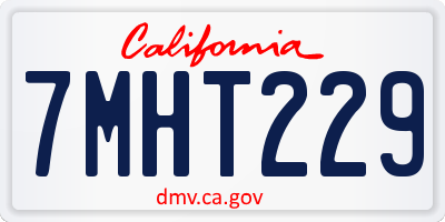 CA license plate 7MHT229