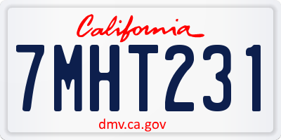 CA license plate 7MHT231