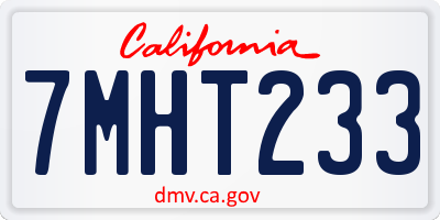CA license plate 7MHT233