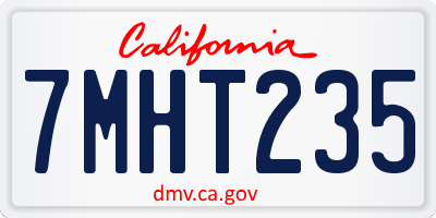CA license plate 7MHT235
