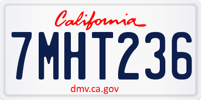 CA license plate 7MHT236