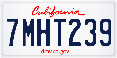 CA license plate 7MHT239