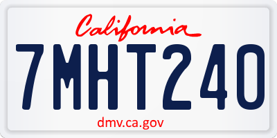 CA license plate 7MHT240