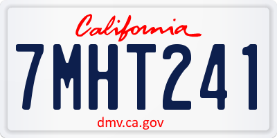 CA license plate 7MHT241