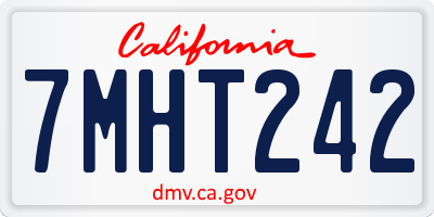 CA license plate 7MHT242