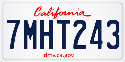 CA license plate 7MHT243